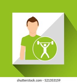 athlete man barbell weight sport graphic vector illustration eps 10