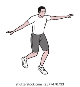 athlete man do exercise warming up body