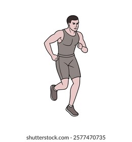 athlete man do exercise warming up body