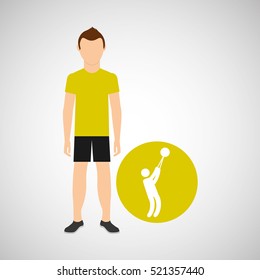 athlete man hammer throw sport graphic vector illustration eps 10