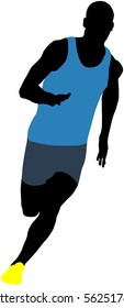 athlete man runner sprinter running vector illustration