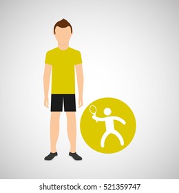 athlete man tennis sport graphic vector illustration eps 10