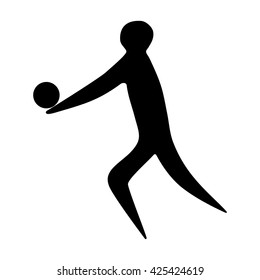 Athlete man volleyball player silhouette on a white background