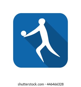 Athlete man volleyball player silhouette on a white background. Flat icon. Vector illustration