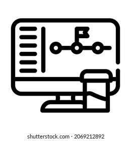 athlete monitoring system line icon vector. athlete monitoring system sign. isolated contour symbol black illustration