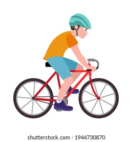 Atleta en una bicicleta con cara enfocada