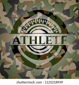 Athlete on camouflaged pattern