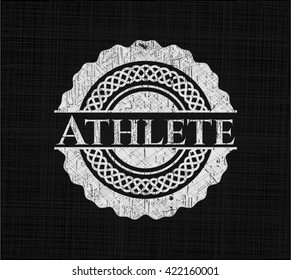 Athlete on chalkboard