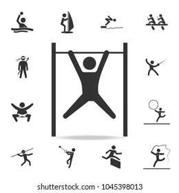 the athlete on a horizontal bar icon. Detailed set of athletes and accessories icons. Premium quality graphic design. One of the collection icons for websites, web design, mobile on white background