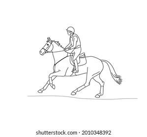 Athlete on horse cantering at the eventing competition