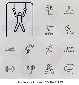 athlete on rings icon. Sport icons universal set for web and mobile