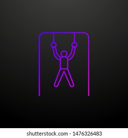 Athlete on rings outline nolan icon. Elements of sport set. Simple icon for websites, web design, mobile app, info graphics