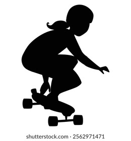 Athlete on a Skateboard Action Silhouette in Motion