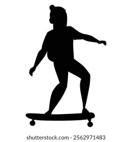 Athlete on a Skateboard Action Silhouette in Motion