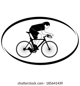 Athlete on a sports bike. Illustration on white background. Summer kinds of sports. Illustration on a sports theme.