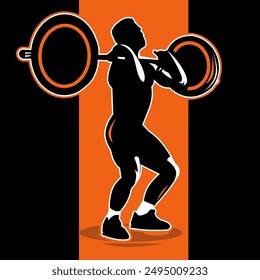 Deportista en posición de sentadilla, Ascensores olímpicos, Fitness, Entrenamiento de fuerza, Ejercicio, Barbell, Entrenamiento atlético, Culturismo, Gimnasio