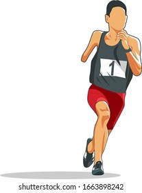 athlete para games running in vector illustration