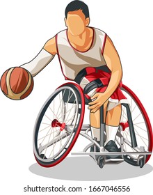 Athlete paragames basketball in vector illustration