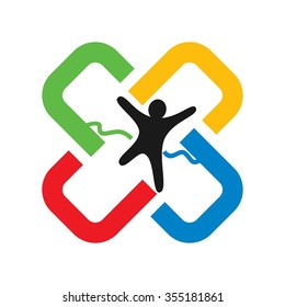 athlete and people logo vector.