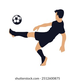 Athlete Performing an Acrobatic Bicycle Kick