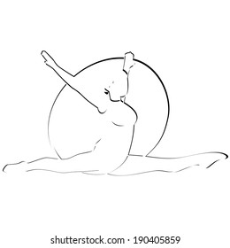 Athlete performs sport exercise. 