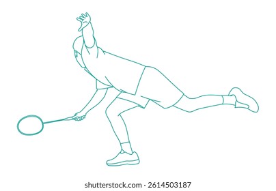 Athlete playing badminton Athlete playing badminton