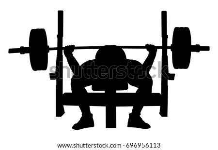 athlete powerlifter bench press black silhouette