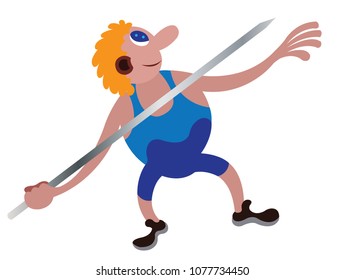 An athlete prepares to throw the javelin