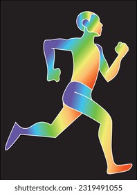 athlete, rainbow, run for pride