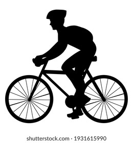 Athlete Riding Bike Sport Silhouette Vector Illustration Design