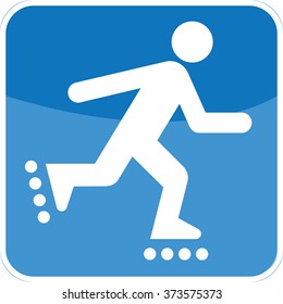 Athlete roller skate icon