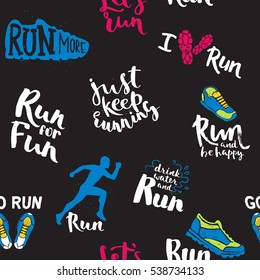 Athlete runner feet running pattern.