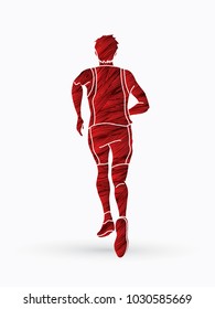 Athlete runner, A man runner running  designed using grunge brush graphic vector