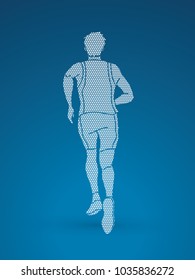 Athlete runner, A man runner running  designed using geometric pattern graphic vector