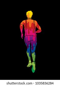 Athlete runner, A man runner running  designed using colorful graphic vector