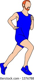 Athlete, runner, physical workout exercise.Sports equipments, vector characters isolated