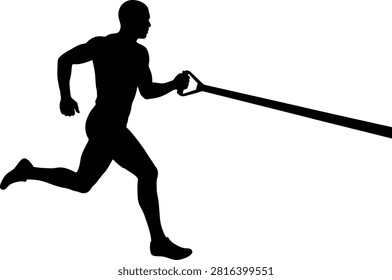 Athlete runner strength training speed workout resistance band sport.