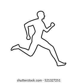 athlete running character icon vector illustration design