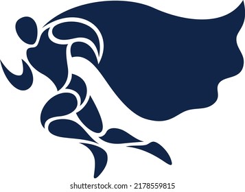 Atleta corriendo rápido con el diseño abstracto del Cabo