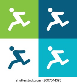Atleta con cuatro colores mínimo conjunto de iconos