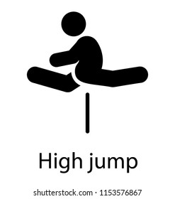 
An athlete running on a track with obstacles to jump denoting high jump icon
