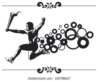 athlete running with torch