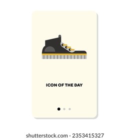 Athlete sneakers for running flat vector icon. Cartoon drawing of footwear loafers isolated vector illustration. Fashion, lifestyle, accessory concept for web design and apps