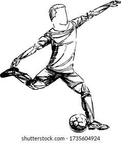 athlete soccer player man isolated on white background. Professional football soccer player in action isolated