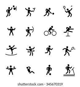 Athlete Sport Action Silhouette Vector Icon