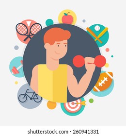 Athlete, sport concept vector illustration 