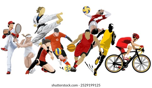 athlete sport design illustration silhouette vector art	