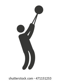 athlete sport figure silhouette vector illustration design