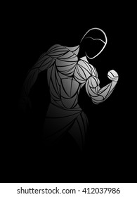 athlete, sports, muscle, bodybuilder, vector