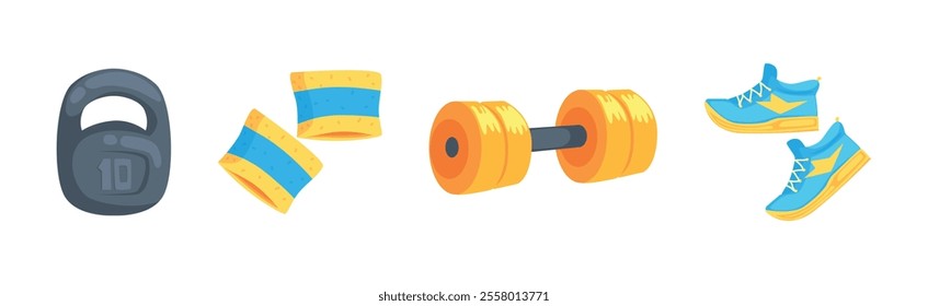 Athlete and Sportsman Object and Element Vector Set